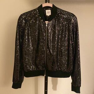 GAP black sequin bomber jacket - size S